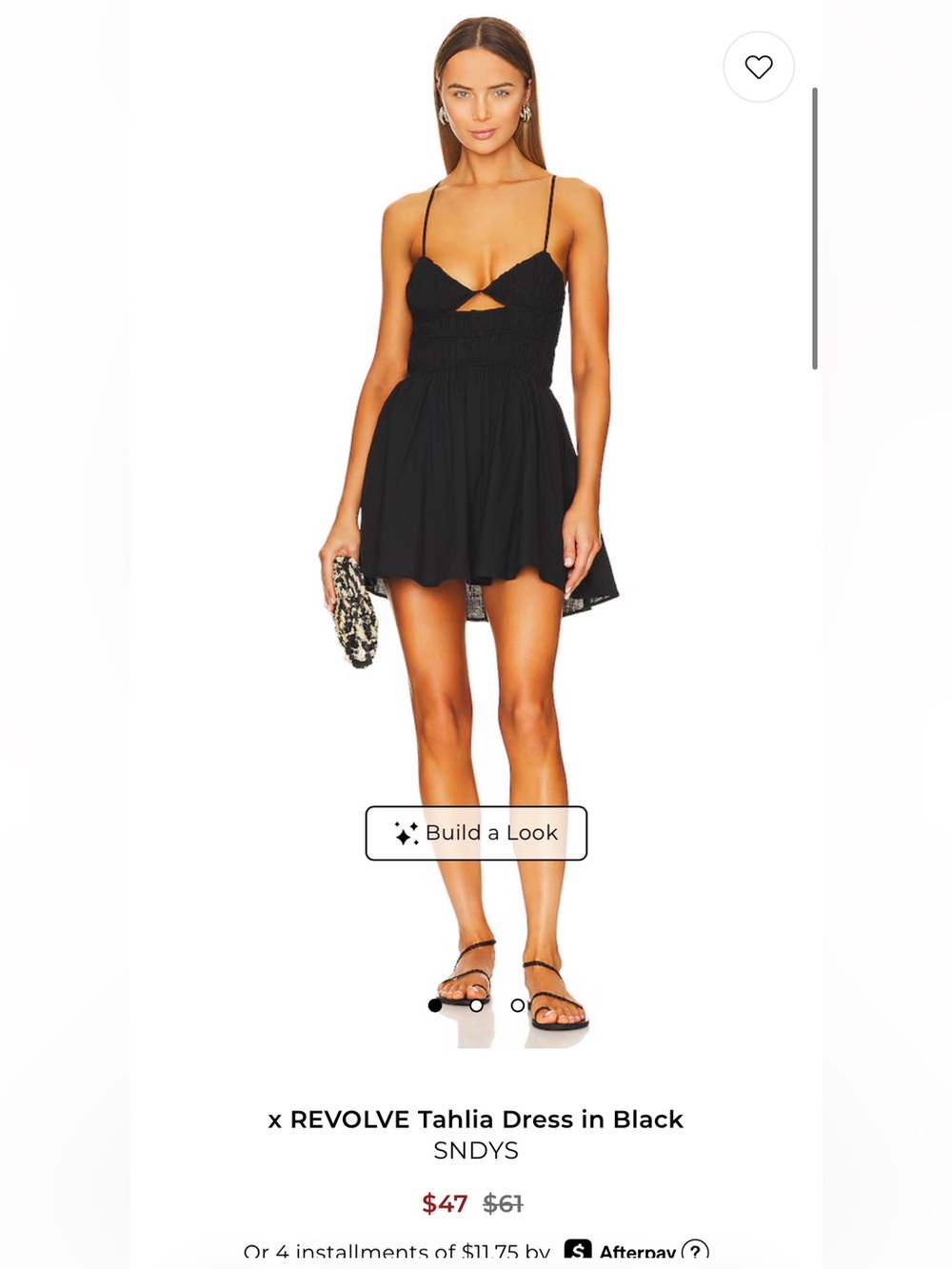 REVOLVE Black Smocked Mini Dress with Cutout